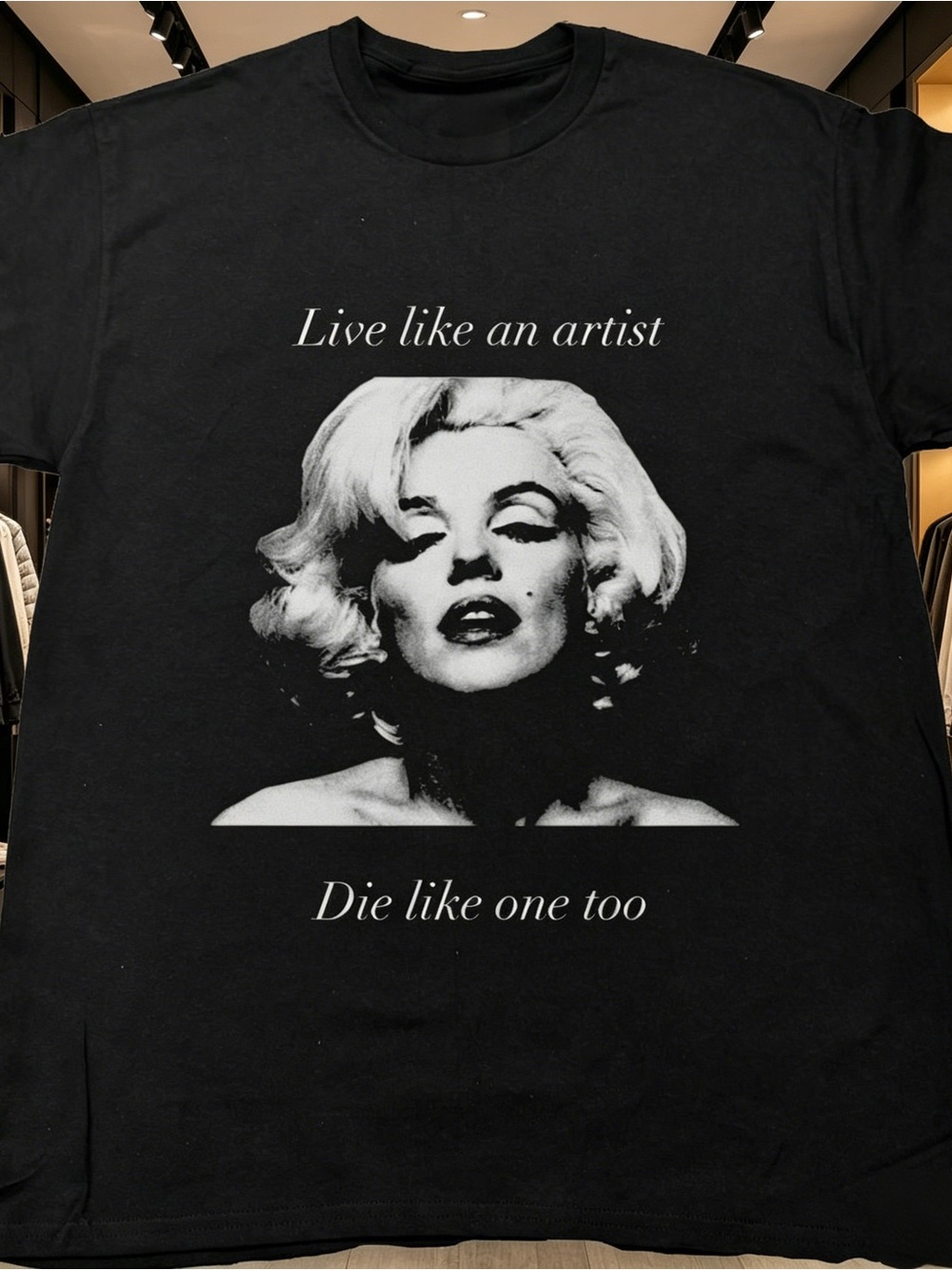 Black Fun Pattern Printed Cotton Round Neck Unisex T-shirt